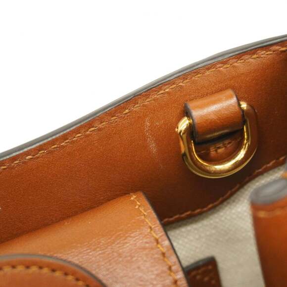 Gucci Bamboo Diana Crystal Handbag 707449 Canvas Leather Brown Beige 2-Way Ba... - Picture 8 of 13